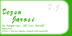 dezso jarosi business card